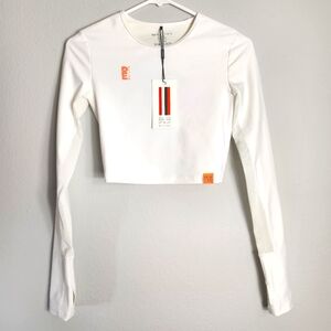 P.E Nation Womens White Long Sleeve X-Back Performance Top-Size XS (NWT)